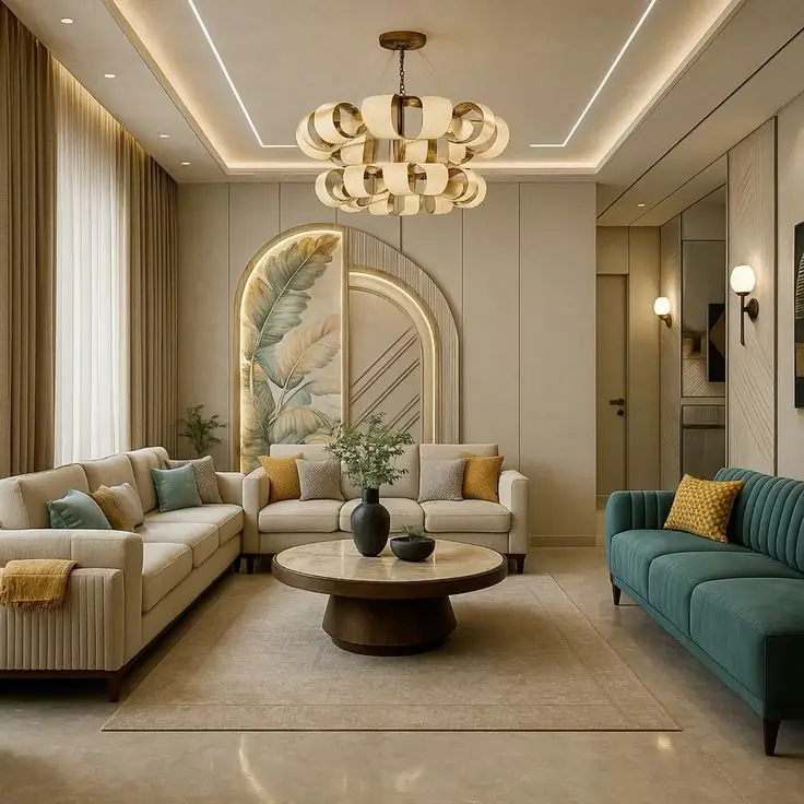Full home interior design Bangalore, living room by Vibgyor Interiors